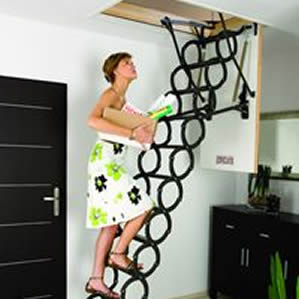 Pull-Down Attic Stairs & Ladders with Handrails