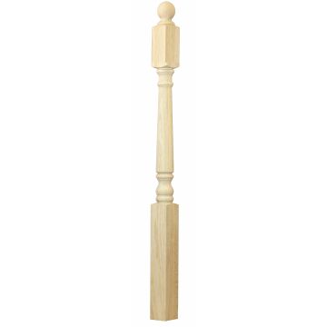 C-4548 BT Traditional Ball Top Angle / Landing Newel 3" x 60" Red Oak