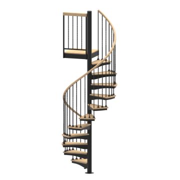 60"D Blacksmith Collection Forged Iron Code Compliant Spiral Stair Kit - 85" - 152"