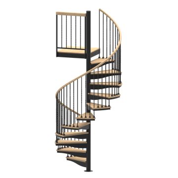 60"D Blacksmith Collection Forged Iron Code Compliant Spiral Stair Kit - 85" - 152"