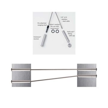 House of Forgings Axia Outside Mount Steel or Wood Post Pre-Swaged Cable Infill Kits