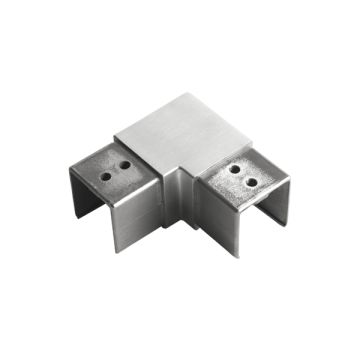 House of Forgings AX00.032.305.A.SP Axia Horizontal 90 Degree Fitting Square Glass Cap Rails