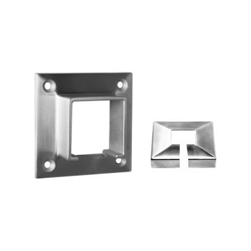 House of Forgings AX00.032.324.A.SP Axia Wall Mount Flange for Square Cap Rails