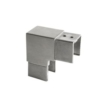 House of Forgings AX00.032.326.A.SP Axia Vertical 90 Degree Fitting Square Glass Cap Rails