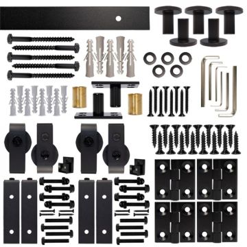 NT.BF1500.FM.08-6-2 Bi-Fold Front Mount Double Barn Door Hardware Kit - 6'