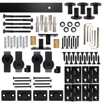 NT.BF1500.TM.08-6-2 Bi-Fold Top Mount Double Barn Door Hardware Kit - 6'