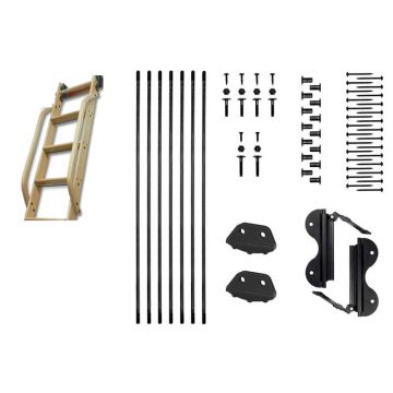 Quiet Glide 16"W Fixed Stationary Mount Loft and Bunk Ladder - Black Finish