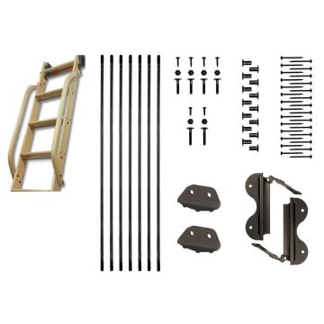 Quiet Glide 16"W Fixed Stationary Mount Loft and Bunk Ladder - Oil Rubbed Bronze