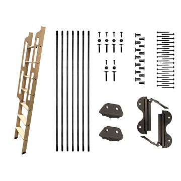 Quiet Glide 20"W Fixed Stationary Mount Loft and Bunk Ladder - Oil Rubbed Bronze