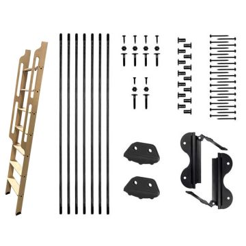 Quiet Glide 20"W Fixed Stationary Mount Loft and Bunk Ladder - Black