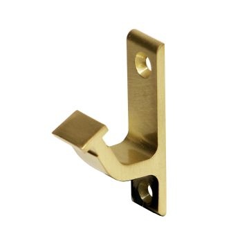 Vertical Bracket for Rolling Hook Library Ladder Top Guides  - Brushed Satin Brass Finish
