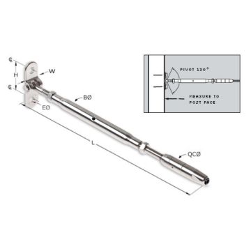 Feeney 9902W-PKG 1/8" Quick Connect Surface Mount Turnbuckle 