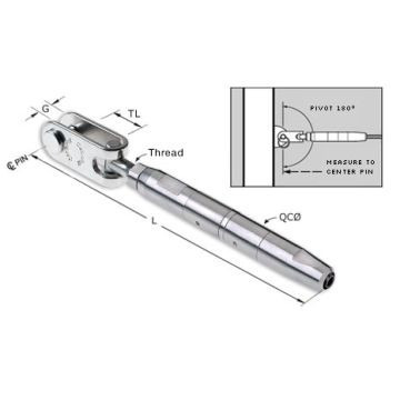 Feeney 9912-PKG 1/8" Quick Connect Jaw End Swivel Turnbuckle