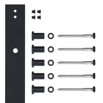Quiet Glide NT142108 Black Additional 78" Flat Rail with Mounting Brackets