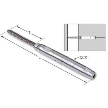 Feeney 9910DL-PKG 1/8" Quick Connect Lag Swivel Turnbuckle