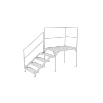 EZ-ACCESS FORGGC2942 FORTRESS&reg; Aluminum Grip Grate OSHA Stair System with Canopy 29" - 42-1/2" Adjustable Height
