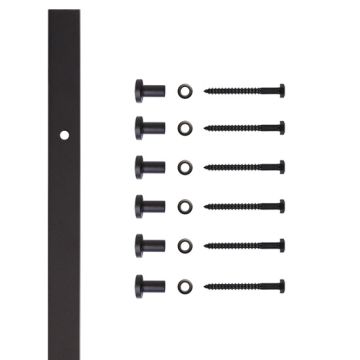 Black Flat Rails for Furniture Rolling Door Kits