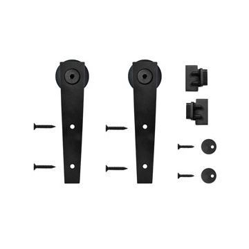 Quiet Glide NT.1310.02.08 Wedge Black Hardware for Mini Furniture Rolling Doors (Rail Sold Separately)
