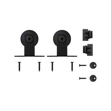 Quiet Glide NT.1310.03.08 Top Mount Black Hardware for Mini Furniture Rolling Doors (Rail Sold Separately)