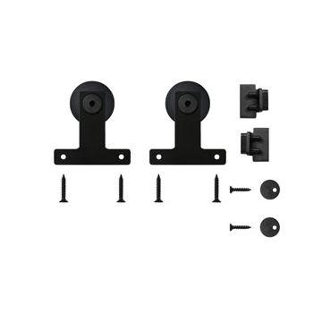 Quiet Glide NT.1310.04.08 Front Mount Black Hardware for Mini Furniture Rolling Doors (Rail Sold Separately)