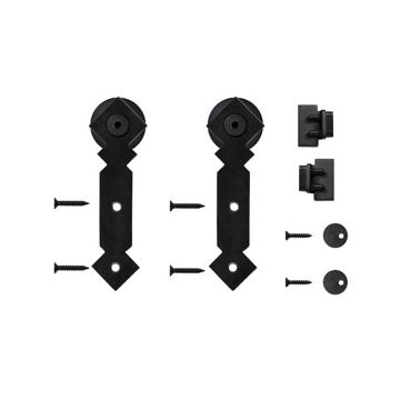 Quiet Glide NT.1310.05.08 Double Diamond Black Hardware for Mini Furniture Rolling Doors (Rail Sold Separately)