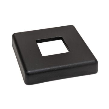 House of Forgings 16.3.70 Aluminum Square Modern Flat Shoe for 1/2" Square Ended Balusters - Satin Black