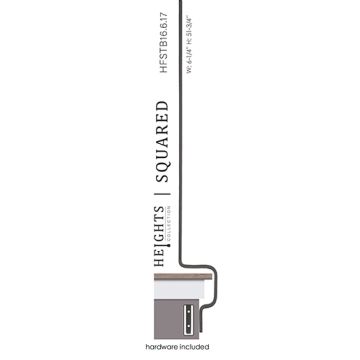 House of Forgings HFSTB16.6.17 Heights Collection Squared Side Mount Baluster - Satin Black