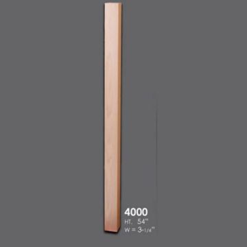 House of Forgings 4000 - 3-1/4" Starting / Landing Newel - 54"H - Red Oak