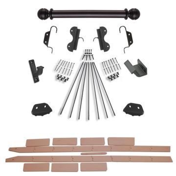 Quiet Glide Rolling 16"W Non-Rolling Library Ladder with Non-Skid Feet (with Ladder) Kit - Black Finish