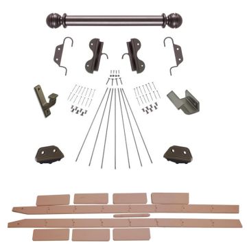 Quiet Glide Rolling 20"W Non-Rolling Library Ladder with Non-Skid Feet (with Ladder) Kit - Oil Rubbed Bronze Finish