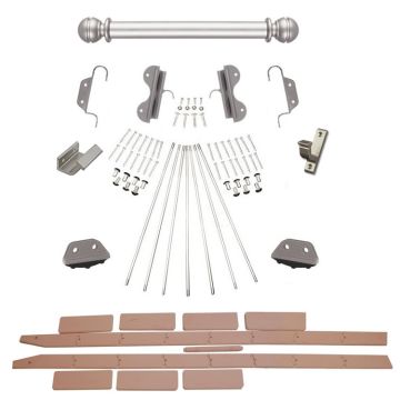 Quiet Glide Rolling 20"W Non-Rolling Library Ladder with Non-Skid Feet (with Ladder) Kit - Satin Nickel