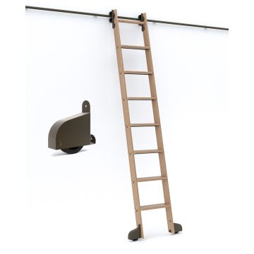 9 Foot Quiet Glide Ready to Ship Rolling Library Ladder Kits - Oil Rubbed Bronze