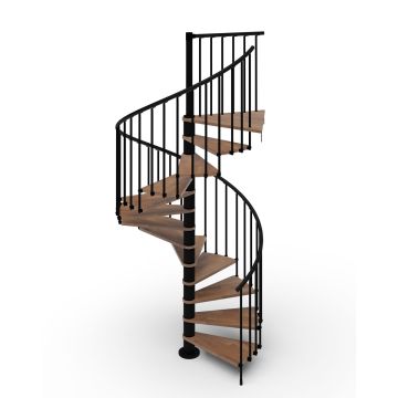 Denver Spiral Stair Kit | Wood & Steel Indoor Staircase