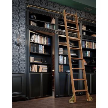 Putnam Classic No 1 Library Ladder Kit - Polished Brass Hardware