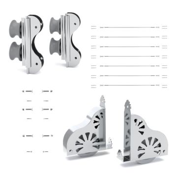 Quiet Glide Rolling Library Ladder Hardware Kit (Build Your Own Ladder) - Chrome