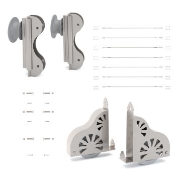 Quiet Glide Rolling Library Ladder Hardware Kit (Build Your Own Ladder) - Satin Nickel