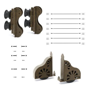 Quiet Glide Rolling Library Ladder Hardware Kit (Build Your Own Ladder) - Hammered Antique Brass