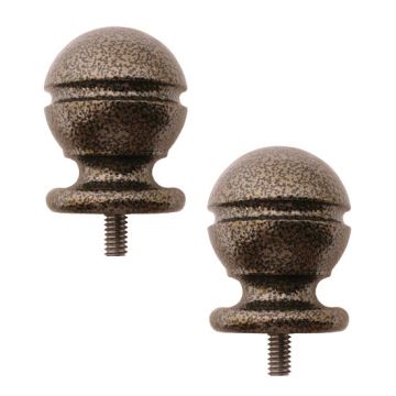 End Stop for Rails 1- 1/2" Ball - Hammered Antique Brass Finish
