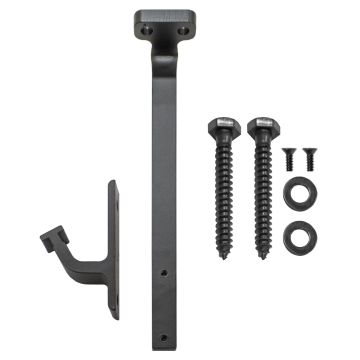 Ceiling Mount Rail Bracket for Rolling Hook Ladder - Black Finish