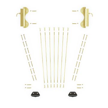 Quiet Glide Non-Rolling Library Ladder Kit (Hardware Only) - Brushed Satin Brass Finish - Sliding Hook Fixtures	
