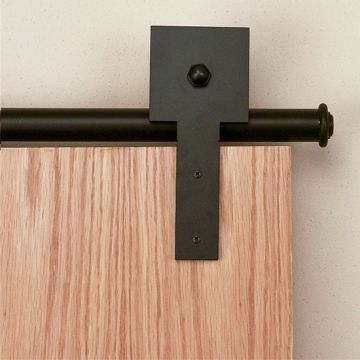 Quiet Glide QG.1310.ECS.08-6S American Home Collection Rolling Door Kit with Cube Stick Hardware Short Bracket Kit and Black Finish