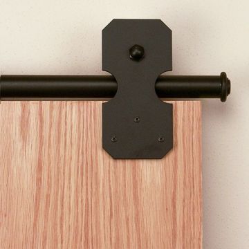 Quiet Glide QG.1310.ENR.08-6S American Home Collection Rolling Door Kit with Notched Rectangle Hardware Short Bracket Kit and Black Finish