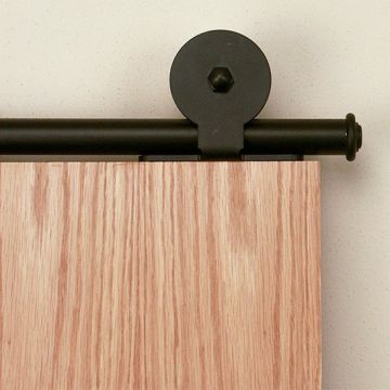 Quiet Glide QG.1310.ETM.08-6S American Home Collection Rolling Door Kit with Top Mount Hardware Short Bracket Kit and Black Finish
