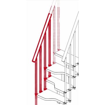 Rintal Second Side Railing Extension for Mini Stairs - 3 Additional Treads
