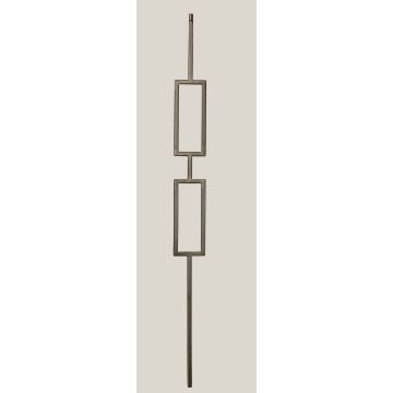 M438 Liberty Double Square Panel Iron Baluster 1/2" x 44" - Satin Black - LITE