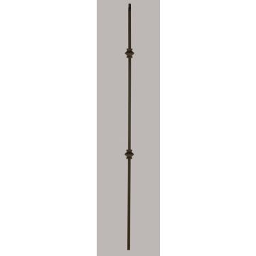 L2557/2KNUC44 Versatile Double Knuckle Iron Baluster 1/2" x 44" - Satin Black - LITE